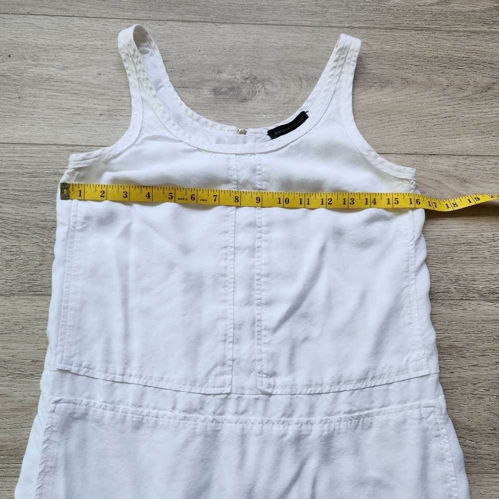 Banana Republic White Shift Dress Womens 2 Tank Sleeveless Zipper Beach Summer - Picture 9 of 10